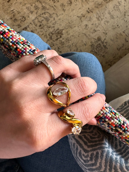 Aurelia Two-Stone Wave Ring