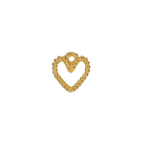 Braided Heart charm in 22K gold-plated finish