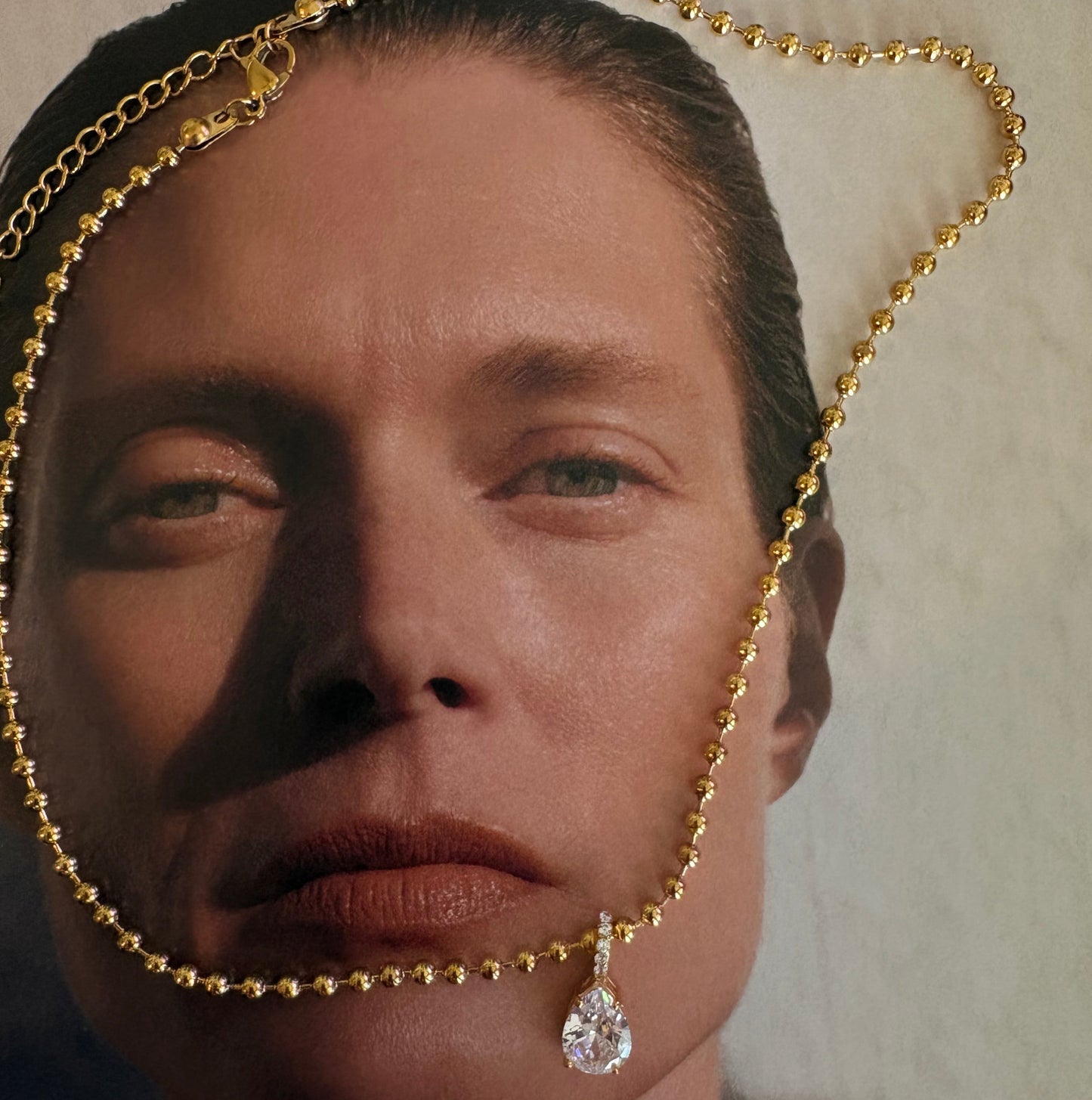 Charlotte Teardrop Ball Chain Necklace