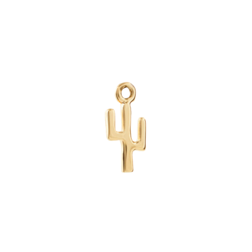 Cactus charm in 22K gold-plated finish