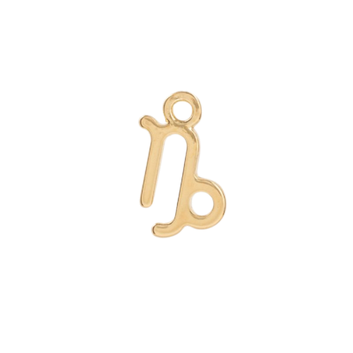 Capricorn zodiac charm in 22K gold-plated finish