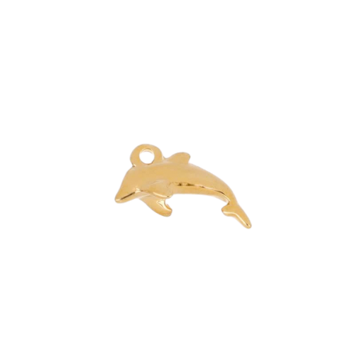 Dolphin charm in 22K gold-plated finish