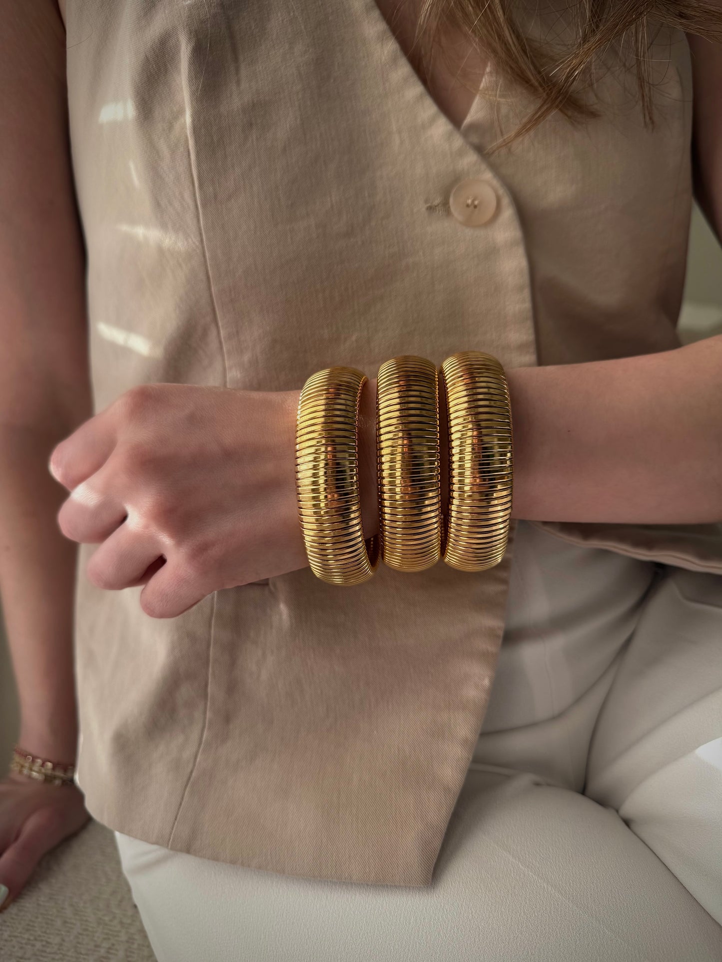 Bold Snake Gold Bracelet