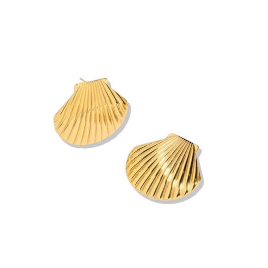 The Marina – Large Golden Shell Earrings