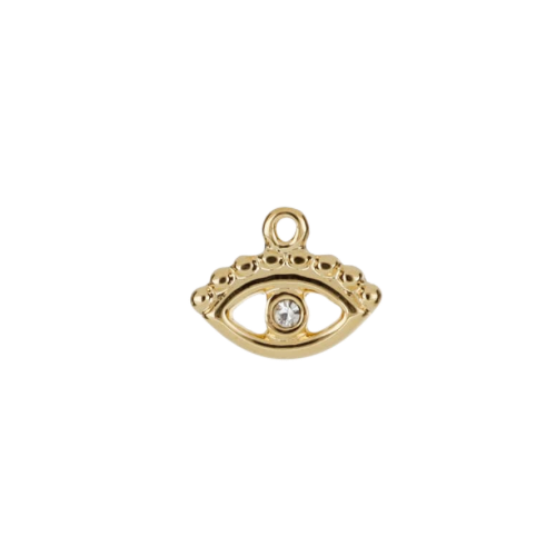 Evil Eye Lashes charm in 22K gold-plated finish