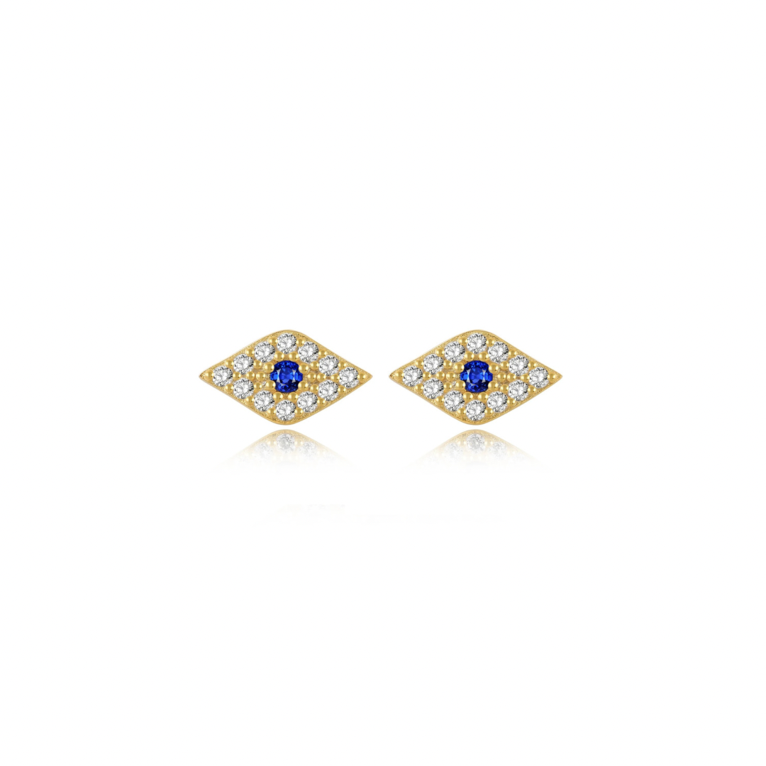 EVIL EYE BLUE Protect yourself from bad vibes with these Evil Eye Blue Spark Golden Studs. The sparkling blue eye design adds a touch of playfulness to any outfit.

Stay stylish and quirky while warding off negativity.


Material: .925 Sterling Silver + gold plated 18K

Measurements: .3 in x .15 in