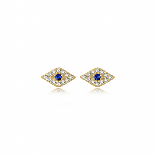 EVIL EYE BLUE Protect yourself from bad vibes with these Evil Eye Blue Spark Golden Studs. The sparkling blue eye design adds a touch of playfulness to any outfit.

Stay stylish and quirky while warding off negativity.


Material: .925 Sterling Silver + gold plated 18K

Measurements: .3 in x .15 in