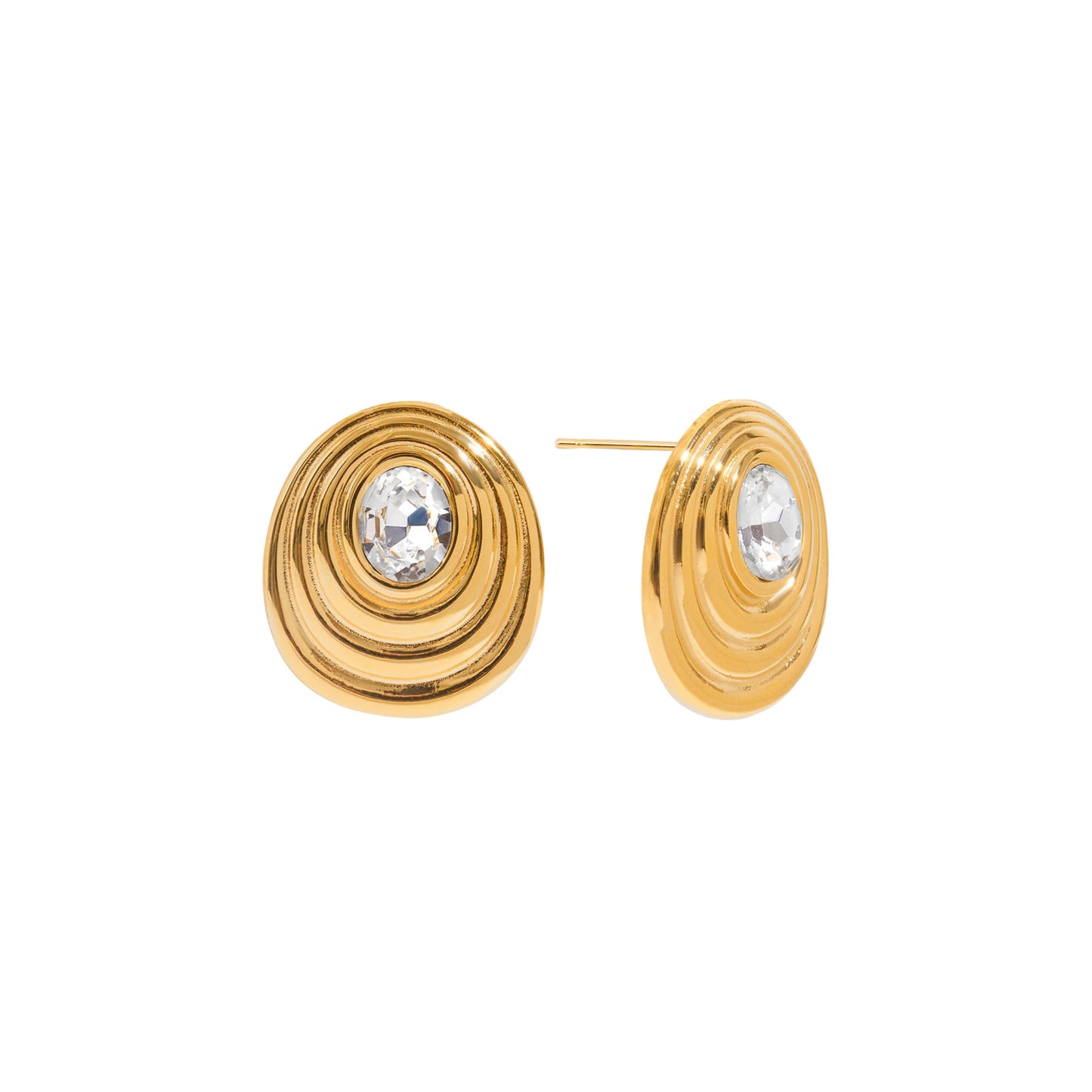 Amelia Spiral Zircon Earrings