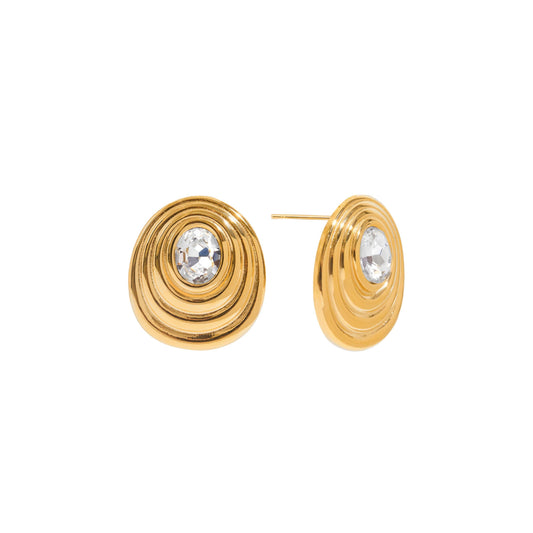 Amelia Spiral Zircon Earrings