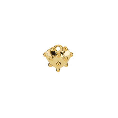 Heart With Dots charm in 22K gold-plated finish