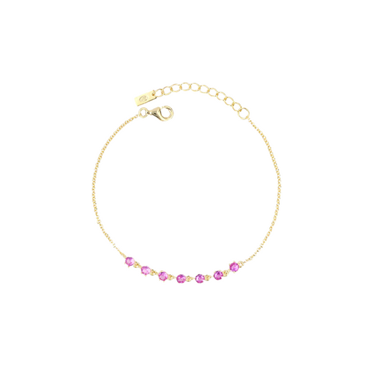 Rock the romantic look with our Middle Verona pink bracelet.

Perfect for expressing your love to someone or declaring your love. Who needs words when you've got this bracelet on your wrist? (No cheesy love songs required!)

Grab yours now!

Material: Sterling silver .925 + 18K gold plated

Measurements : 6.10 in + 1.20 in

 