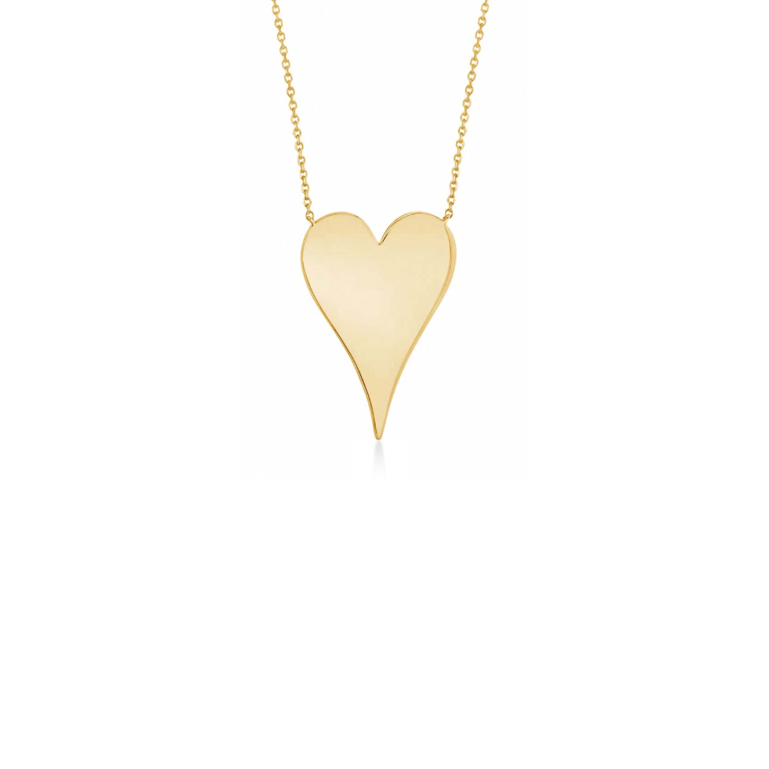 This elegant heart necklace will add a touch of sophistication to any outfit. Crafted with a sleek and pointed design, it will catch the eye and capture the heart. Perfect for a special occasion or simply to show someone you care, this necklace is a must-have for any jewelry collection.


Material: Sterling silver .925 + 18K gold plated

Measurements: 16 in + 2 in pendant heart: .57 x .80 in