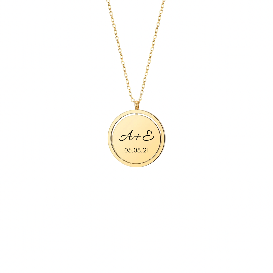 Round Charm Golden Necklace