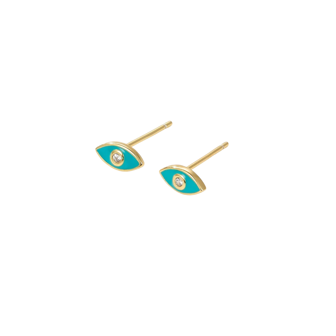 Protect yourself from negative energy and bring some edge to your look with our ENAMEL EVIL EYE BLUE STUDS!

These stylish studs are not only trendy, but they also serve as a powerful symbol of protection. 
Add some attitude to your style and keep the bad vibes away with these eye-catching earrings.


Material: 925 Sterling Silver + gold plated 18K

Measurements: .3 in x .15 in