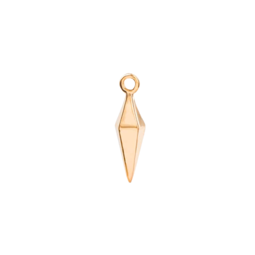 Diamond charm in 22K gold-plated finish