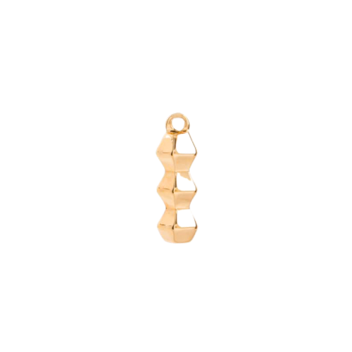 Triple Hexagon charm in 22K gold-plated finish