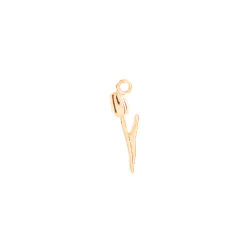 Tulip charm in 22K gold-plated finish