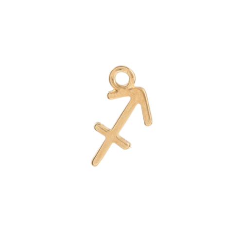 Sagittarius zodiac charm in 22K gold-plated finish
