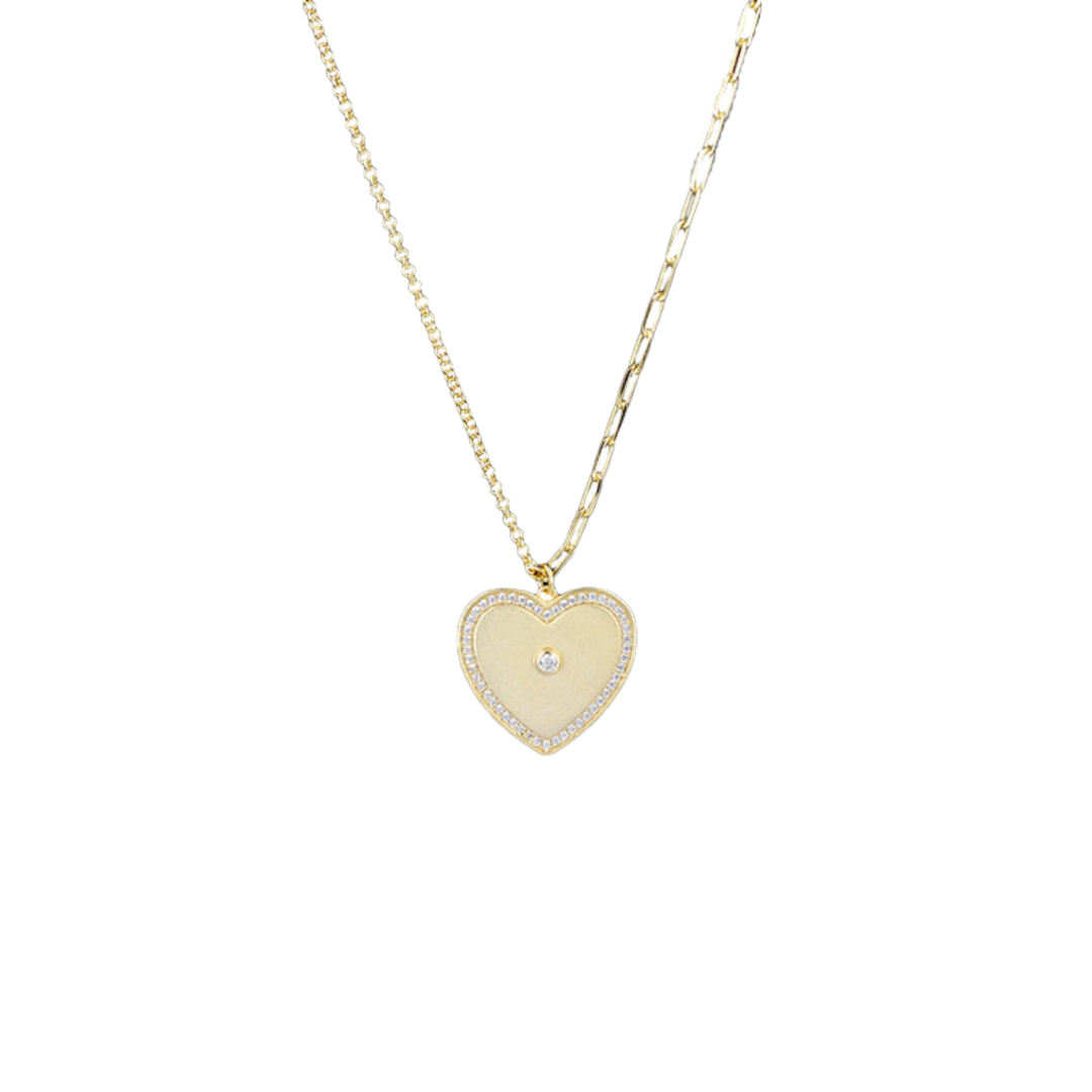 Elevate any outfit with this special necklace and express your personal style with confidence.
Surprise your sweetheart with our SPECIAL HEART NECKLACE! Show your love with this unique and charming necklace.

Perfect for adding a touch of whimsy and romance to any outfit.

Don't miss out on this special gift for your special someone!

Material: Sterling silver .925 + 18K gold plated

Measurements: 15.60 in + 2.00 in pendant: .75 x .78 in