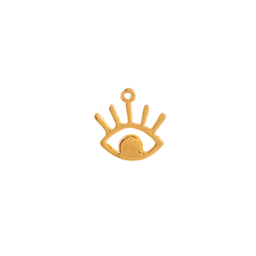 Large Eye Evil charm in 22K gold-plated finish