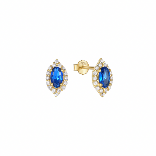 These Oval Blue Studs will add a pop of color to any outfit.
Perfect for anyone looking to add a playful touch to their accessories. Cute and blue-tiful choice!


Material: 925 Sterling Silver + gold plated 18K

Measurements: .35 x  .20 in