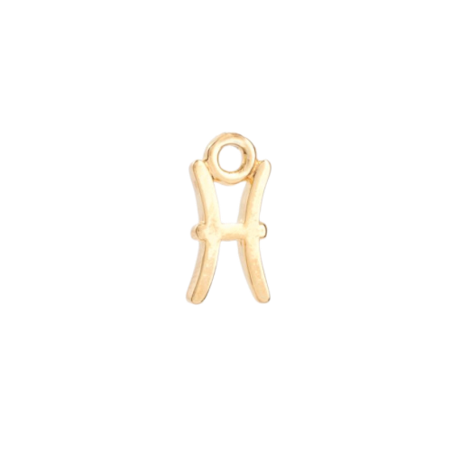 Pisces zodiac charm in 22K gold-plated finish