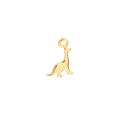 Dinosaur charm in 22K gold-plated finish