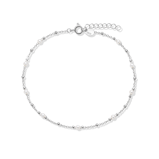 Small Pearl Silver Anklet