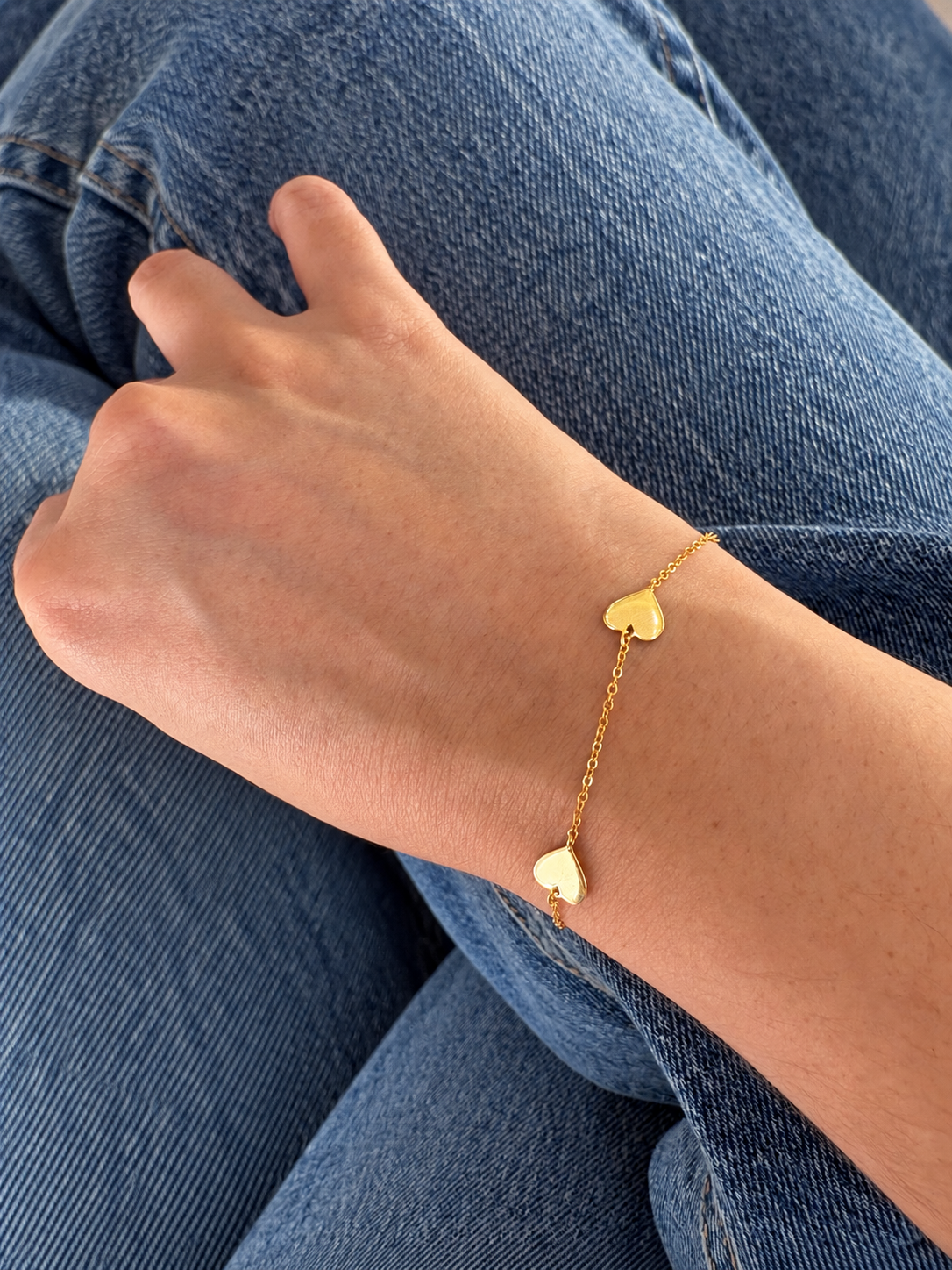 Triple Heart Gold Bracelet