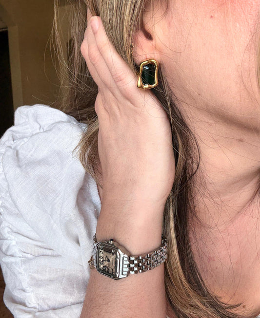 Verona Emerald Green Statement Studs