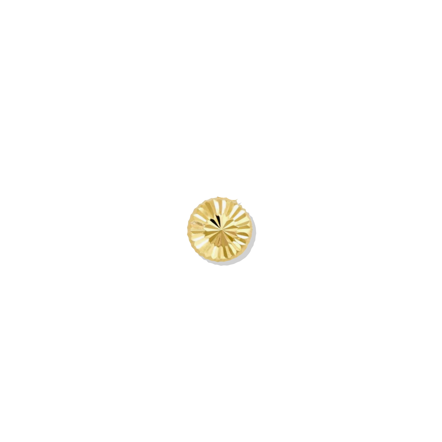 Solid 10K gold diamond-cut domed stud earrings, 2mm, screw-back