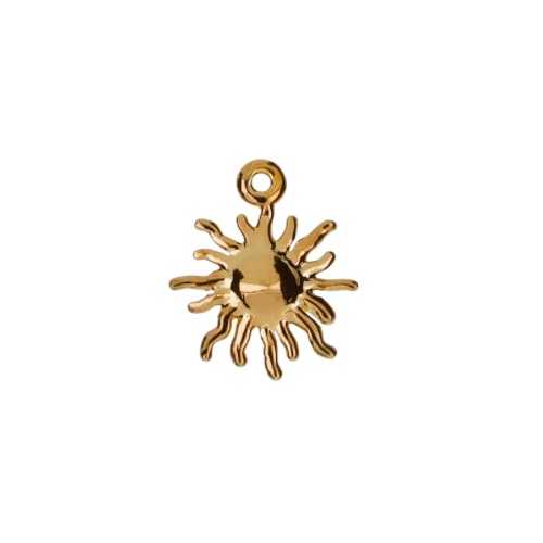 Sun charm in 22K gold-plated finish