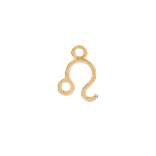 Leo zodiac charm in 22K gold-plated finish