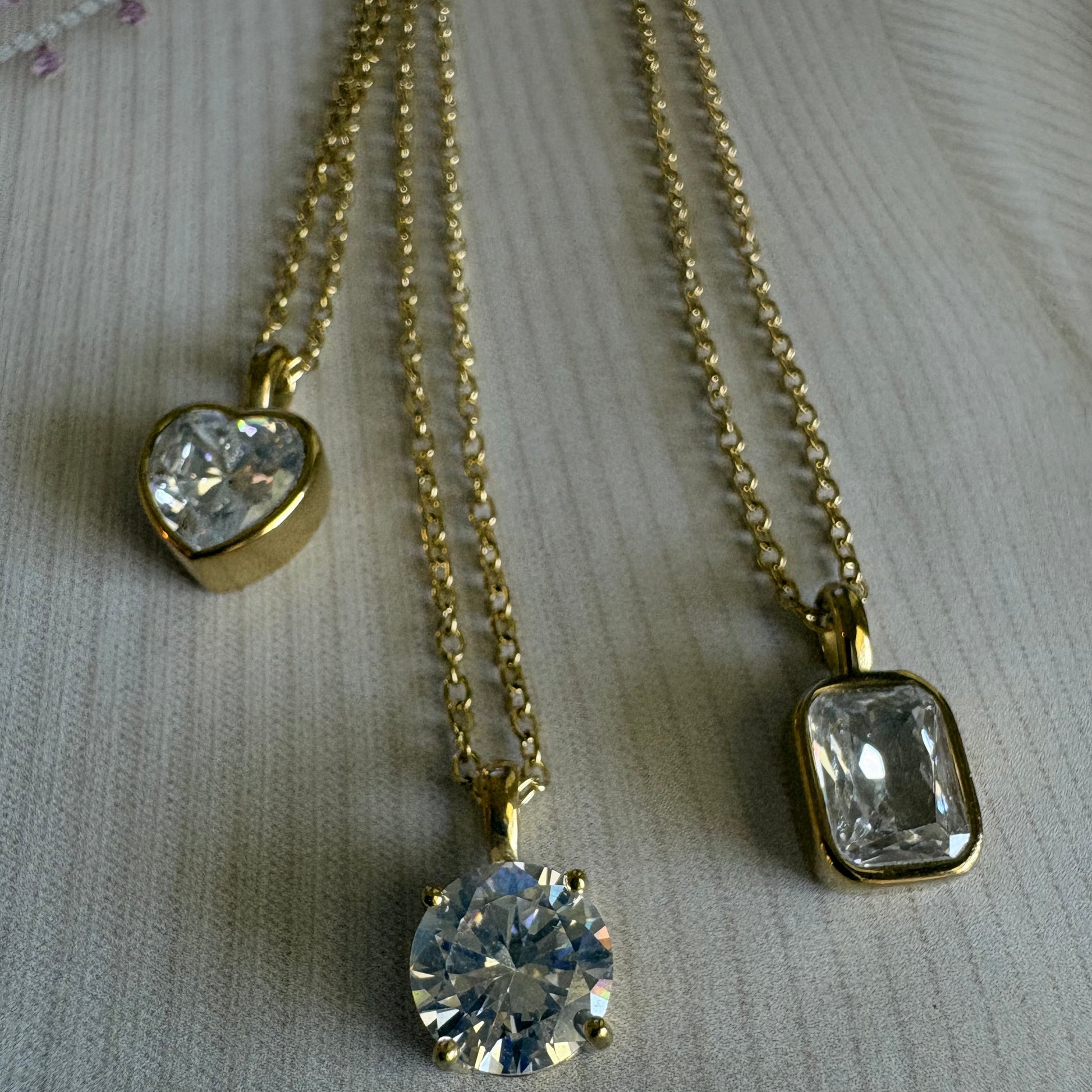 Kayla solitaire necklace detail shot