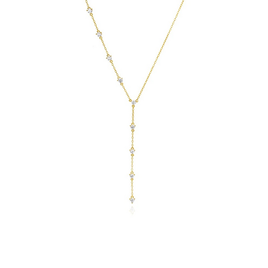 For the times you want to feel like your MOST badass self…  The awesome Golden Figaro Sparkle Lariat Necklace!

This lariat style necklace (or Y necklace) features a golden figaro chain adorned with sparkling accents. Looks perfect with a low cut top or layered over a t-shirt for an edgy everyday look. Who says you can't have a little fun with your accessories? 😉 🌟

 

Material: .925 Sterling Silver + 18K gold plated

Measurements: 16.10 in + 1.80 in

length of dropped sparkles:  2.80 in