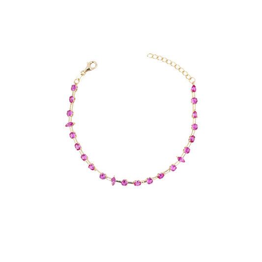 This bracelet is perfectly pink and uniquely patterned - a standout accessory! 💕
Material: Sterling silver .925 + 18K gold plated
Measurements: 6.30 in + 1.10 in