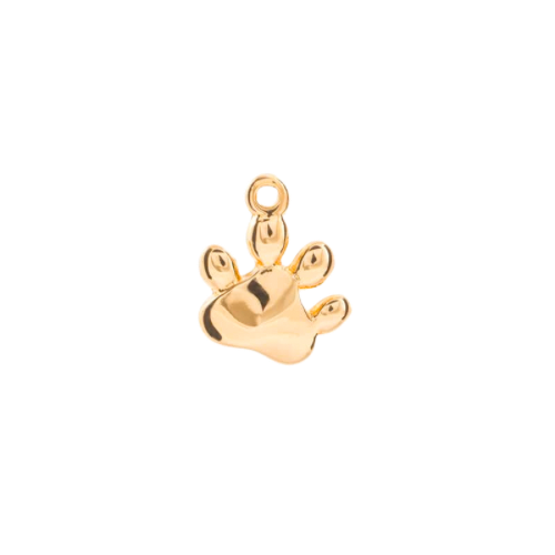 Dog Paw charm in 22K gold-plated finish