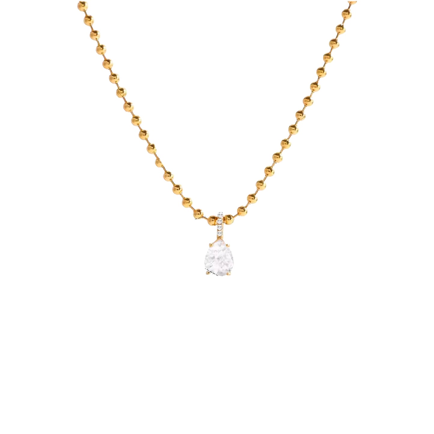Charlotte Teardrop Ball Chain Necklace