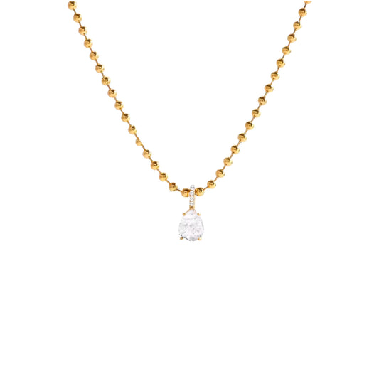 Charlotte Teardrop Ball Chain Necklace