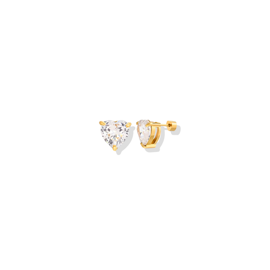 Heart Zircon Stud Earrings