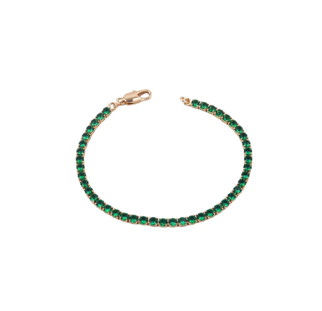 Cubic Zirconia Emerald Tennis Bracelet