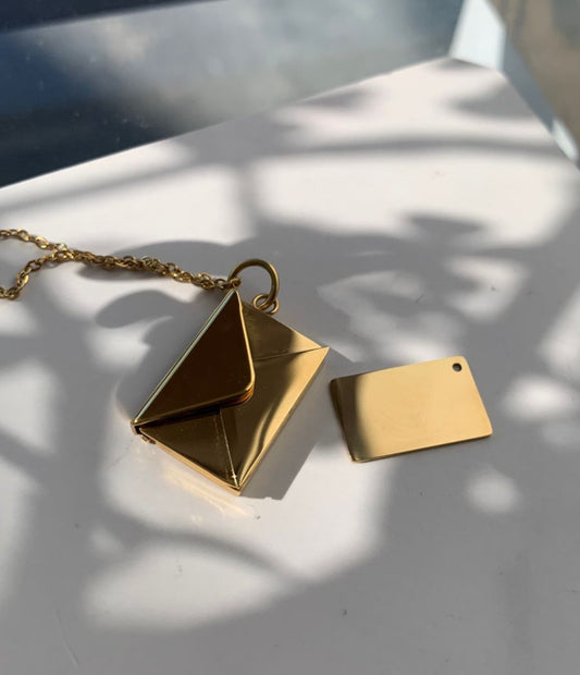 Envelope Message Gold Necklace
