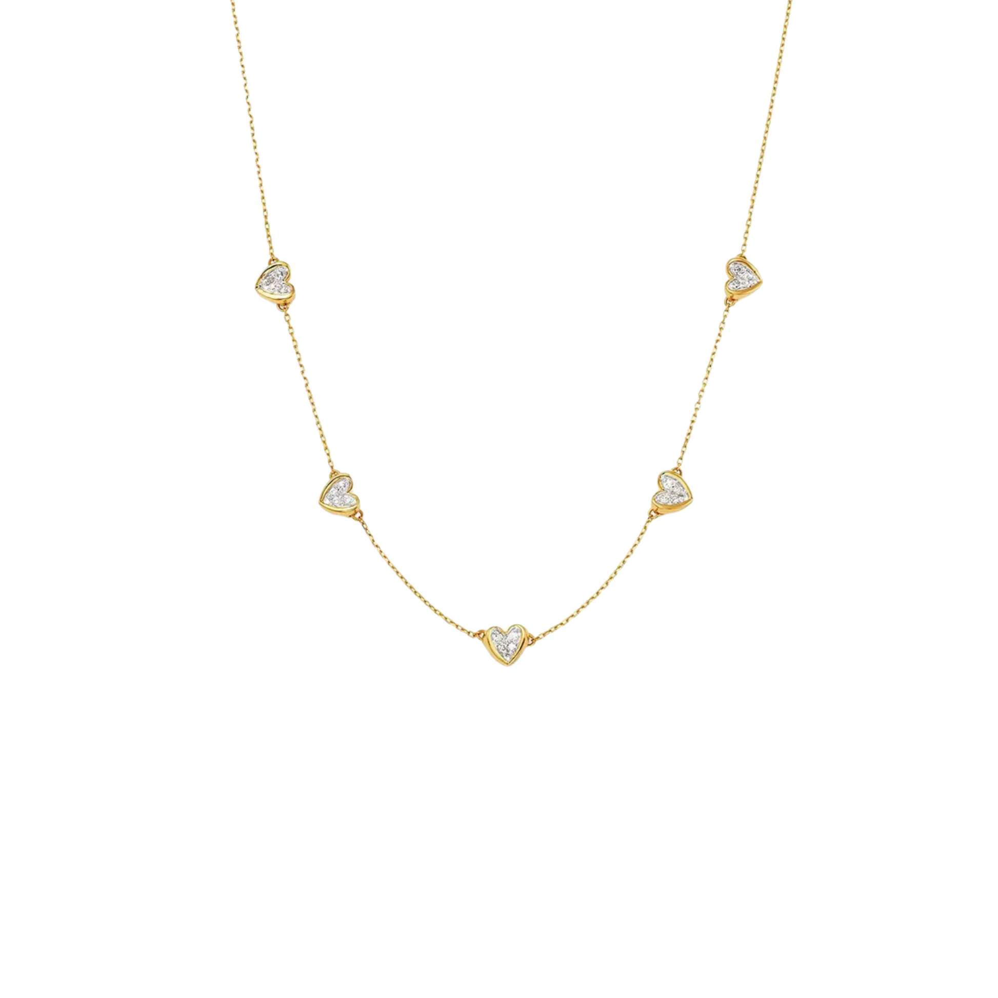 Golden Blush Multiheart Necklace