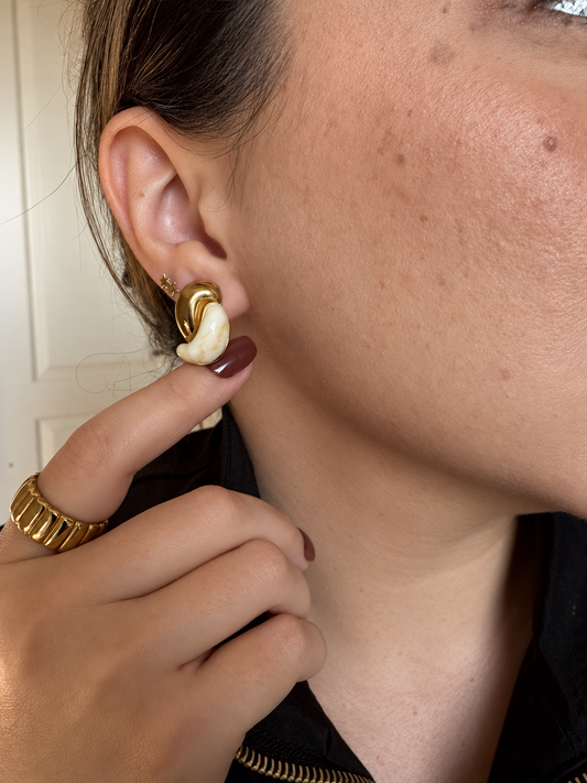 Priscilla Twisted Ivory Stud Earrings