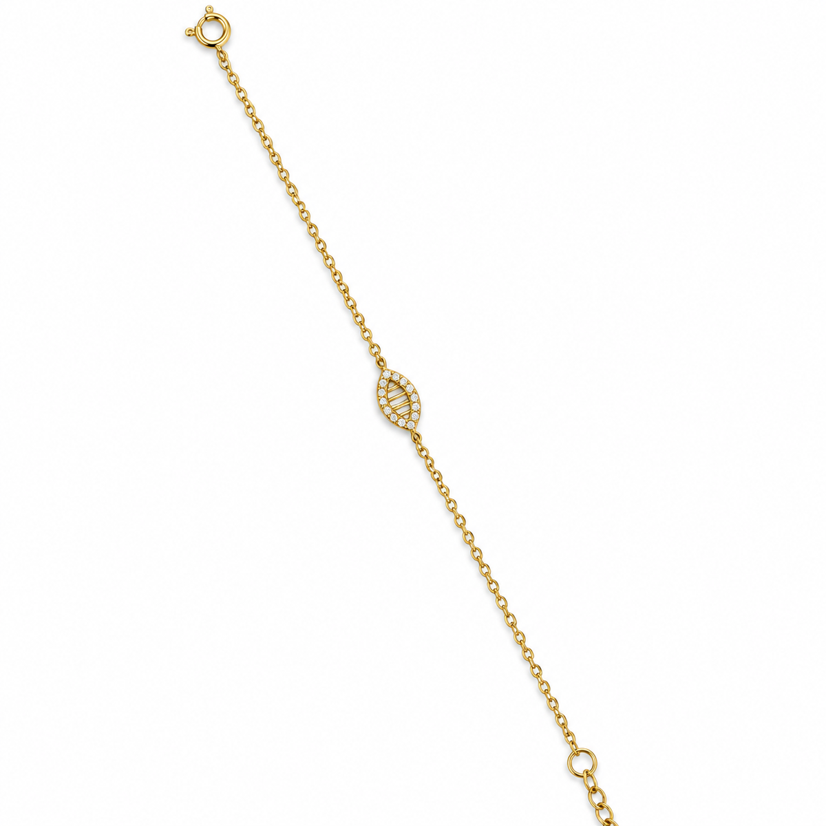 Baguette Charm Gold Bracelet