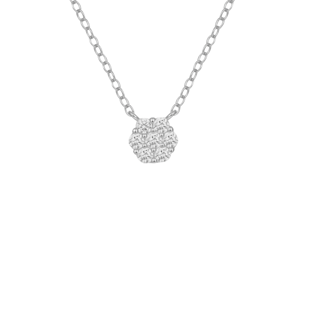 This delicate flower necklace features a stunning silver flower pendant, adding a touch of elegance to any outfit. 


Material: .925 Sterling Silver + CZ

measurements: 15.50 + 2.0 in pendant: .20 x .20 in