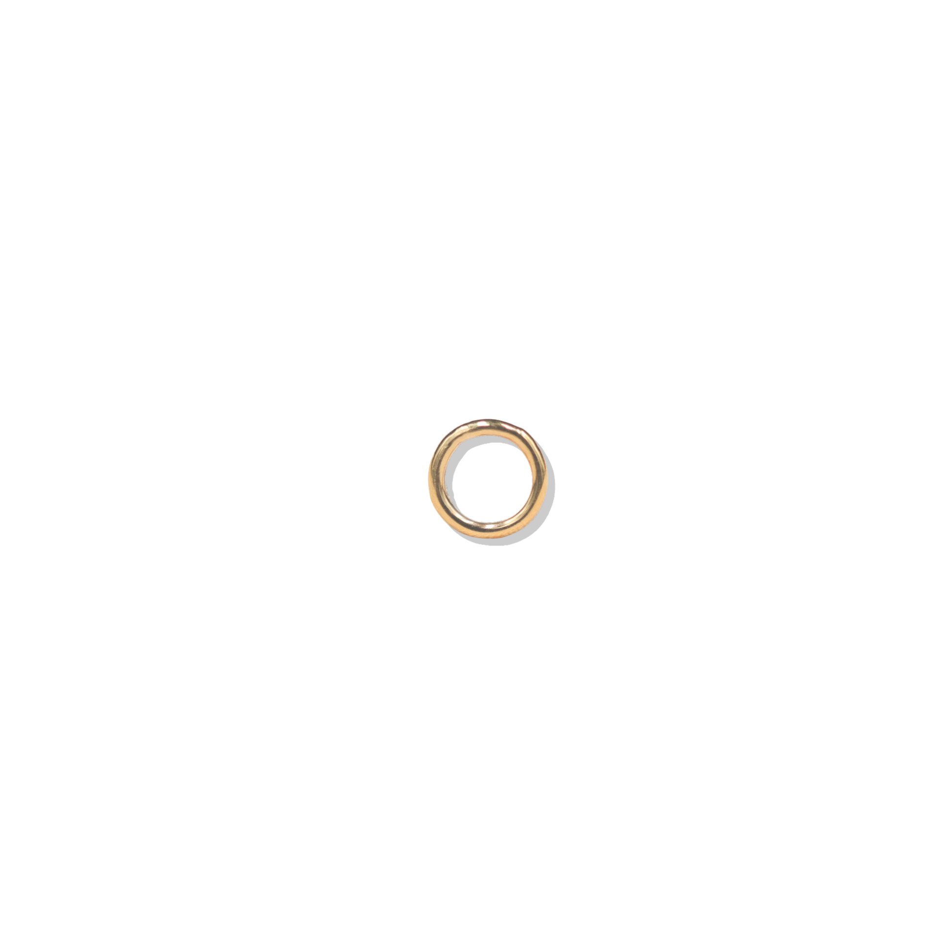 Solid 10K gold open circle stud earrings, 4mm, screw-back