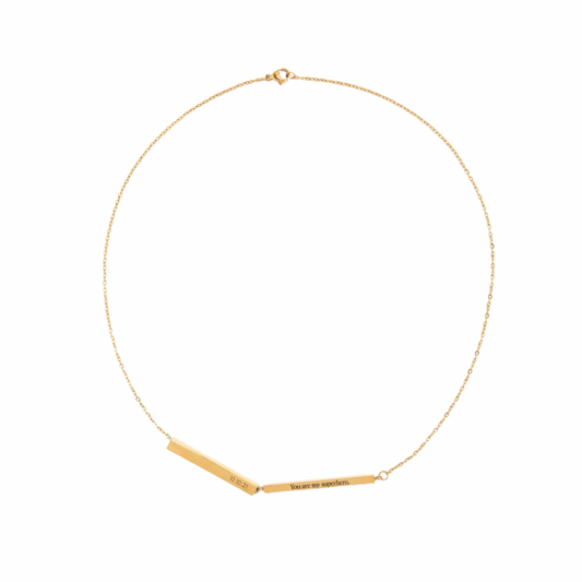 Unleash your inner side with this SECRET MESSAGE GOLDEN NECKLACE! The sleek design doubles as a hidden compartment, perfect for storing a special note or reminder. Keep your secrets close and stylish with this one-of-a-kind necklace.