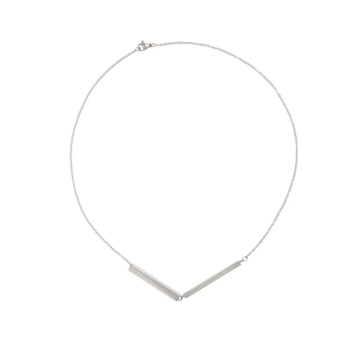 Secret Message Bar Necklace open revealing hidden engraved inner bar — Fanie Marie Jewelry