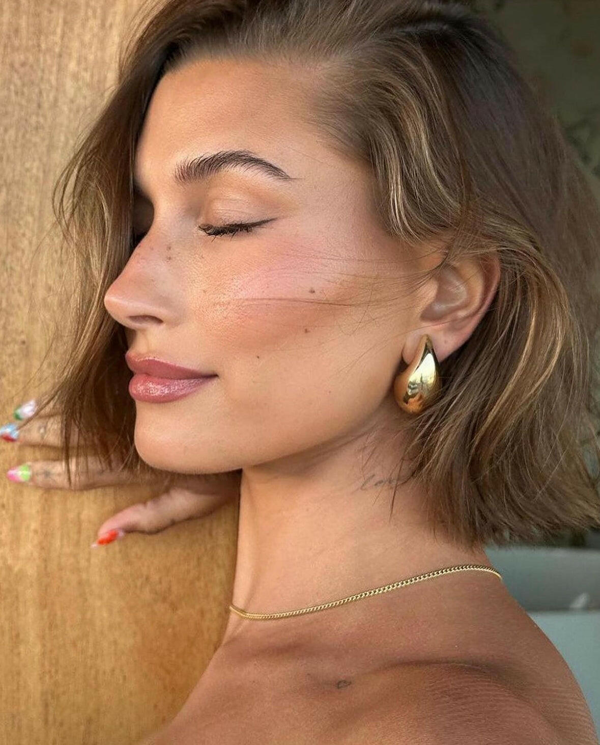 Fanie Marie Iconic Gold Teardrop Drop Earrings detail shot — best selling gold statement earrings"

Hailey Bieber